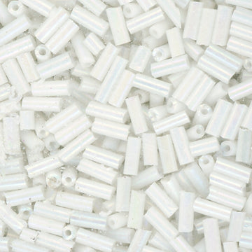 4.5mm Bugle Iridescent White 100 Grams