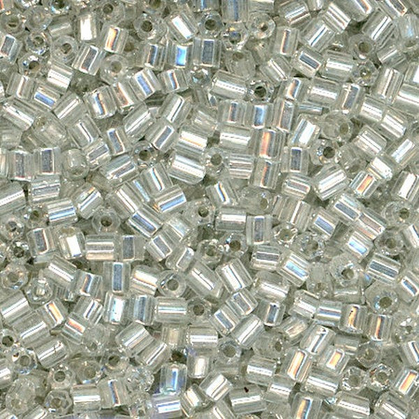 2-cut Bead Silver Lined Silver 100 Grams