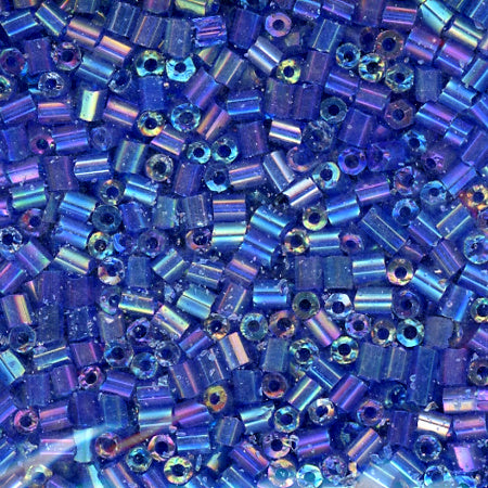 2-cut Bead Iridescent Peacock Blue 500 Grams