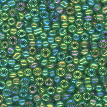 11/0 Bead Iridescent Christmas Green 100 Grams