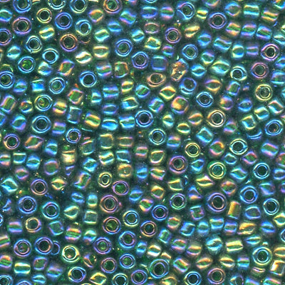 11/0 Bead Iridescent Emerald City 100 Grams