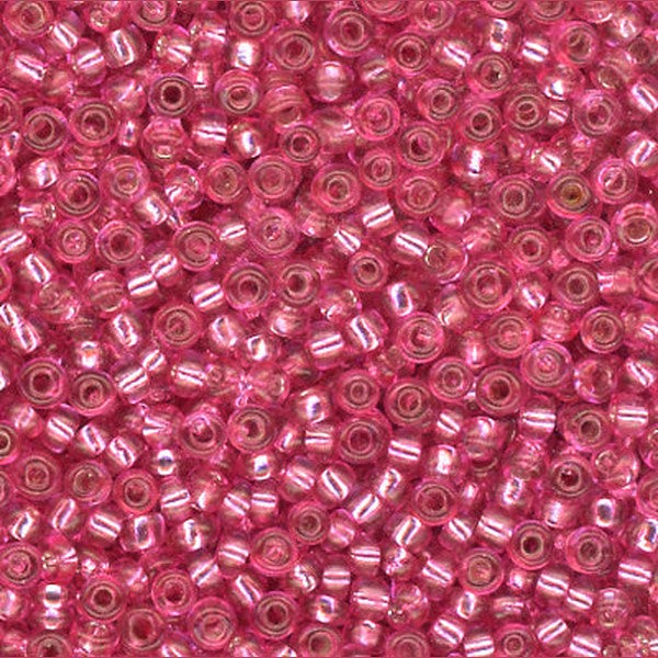 11/0 Bead Silver Lined Rose Pink 100 Grams