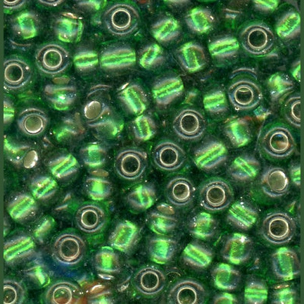 8/0 Bead Silver Lined Green