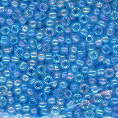 8/0 Bead Iridescent Ocean Blue Green 100 Grams