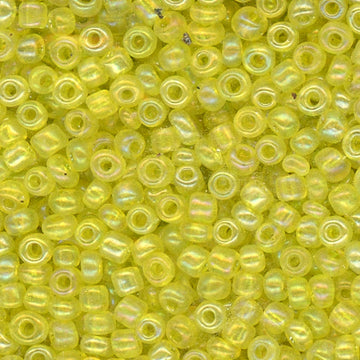 8/0 Bead Iridescent Lemon Yellow 100 Grams