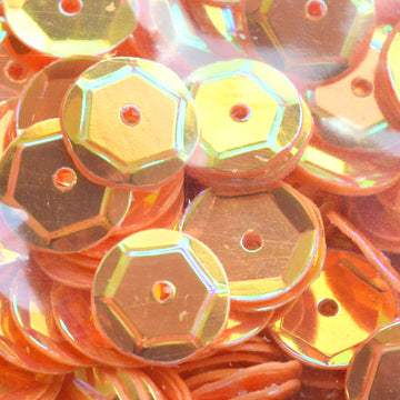 10mm Slightly Cupped Crystal Opaque Tangy Tangerine