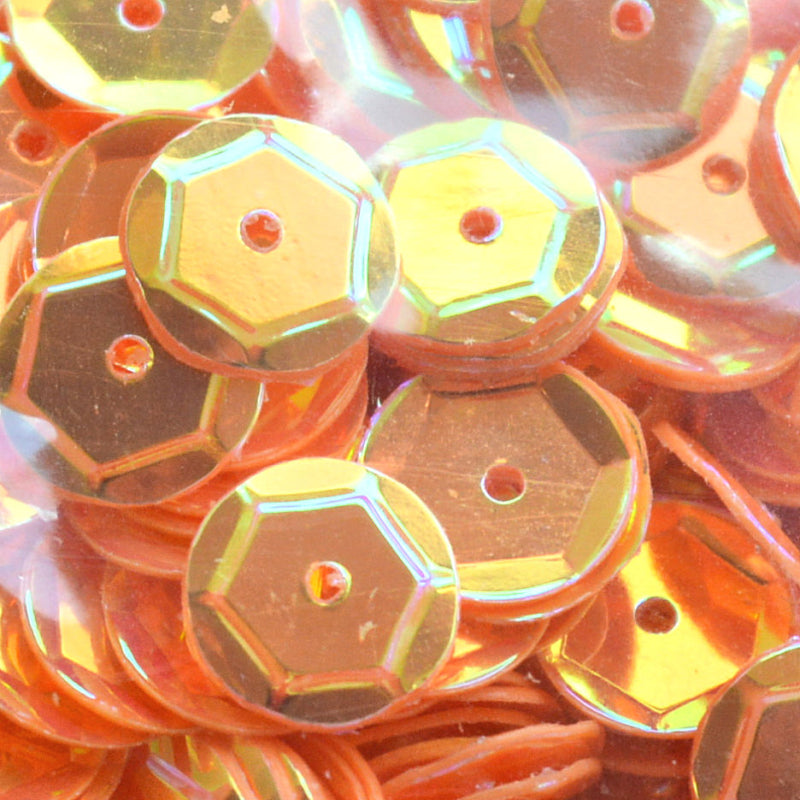 10mm Slightly Cupped Crystal Opaque Tangy Tangerine