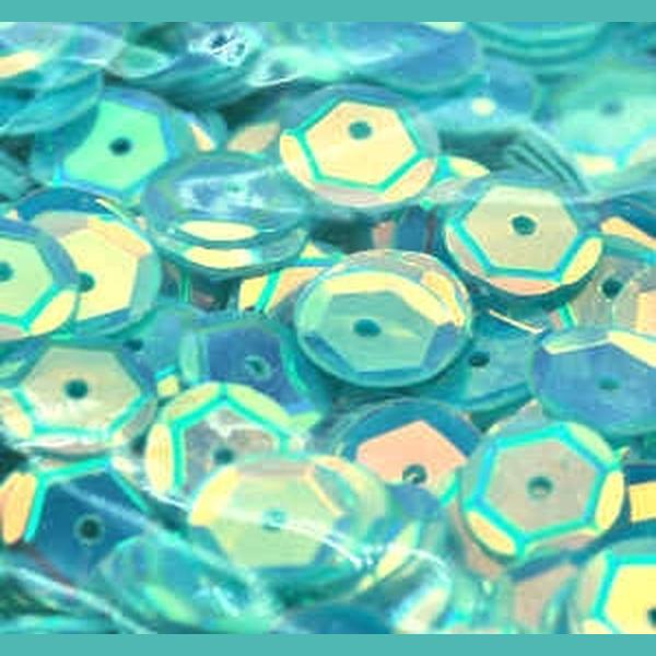 10mm Slightly Cupped Crystal Opaque Oceanside 100 Grams