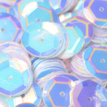 10mm Slightly Cupped Crystal Opaque White 100 Grams