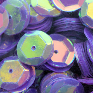 10mm Slightly Cupped Crystal Opaque Ultraviolet 100 Grams