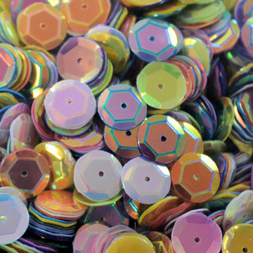 8mm Slightly Cupped Crystal Opaque Mix