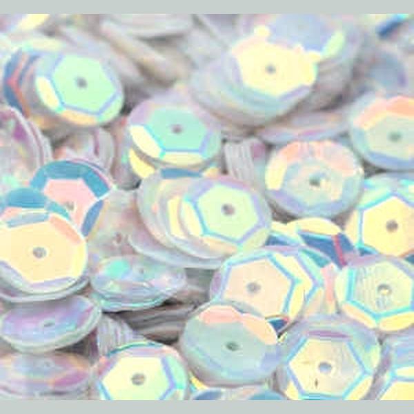 8mm Slightly Cupped Crystal Opaque White 50 Grams