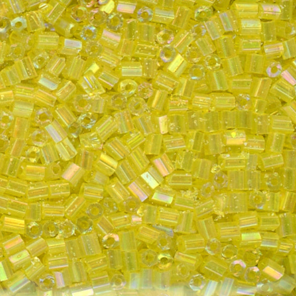 2-cut Bead Iridescent Lemon Yellow