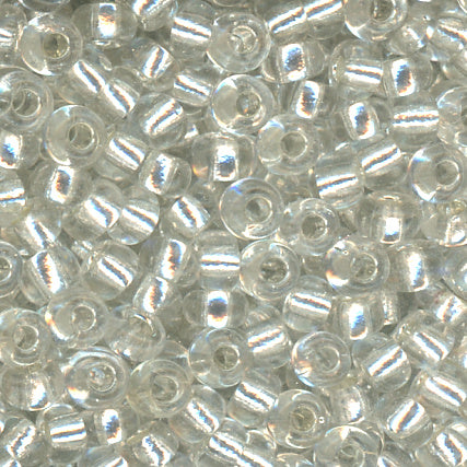 8/0 Bead Silver Lined Silver 100 Grams