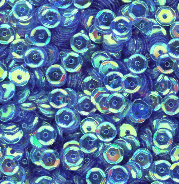 5mm Slightly Cupped Crystal Iris Blue Lagoon