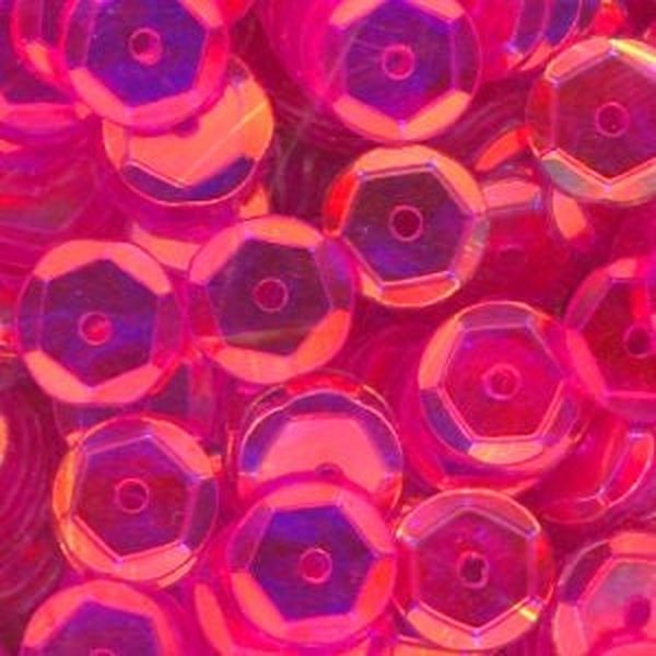 6mm Slightly Cupped Crystal Iris Fandango Pink