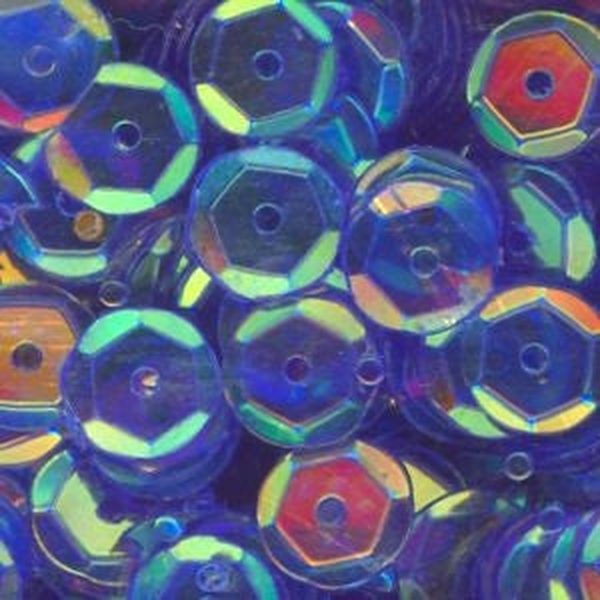 6mm Slightly Cupped Crystal Iris Blue Lagoon
