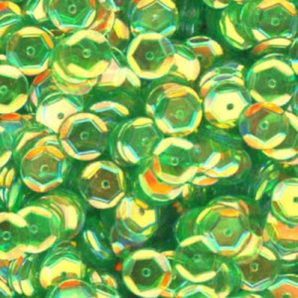 10mm Slightly Cupped Crystal Iris Sour Apple 100 Grams