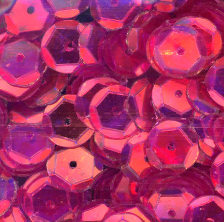10mm Slightly Cupped Crystal Iris Fandango Pink 100 Grams
