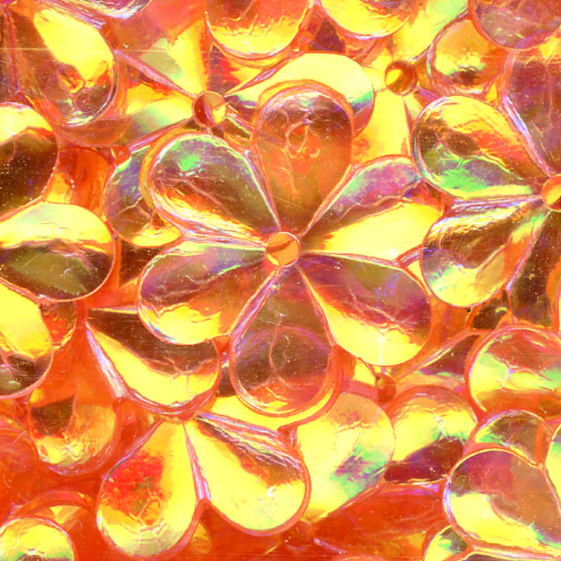 15mm Flower Crystal Iris Clementine 100 Grams