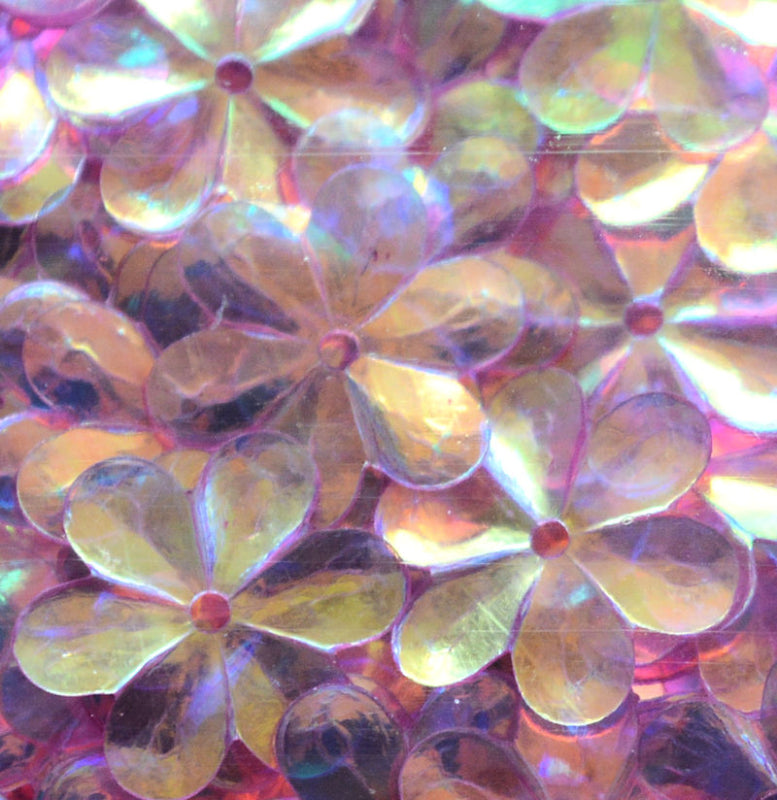 15mm Flower Crystal Iris Posh Pink 100 Grams