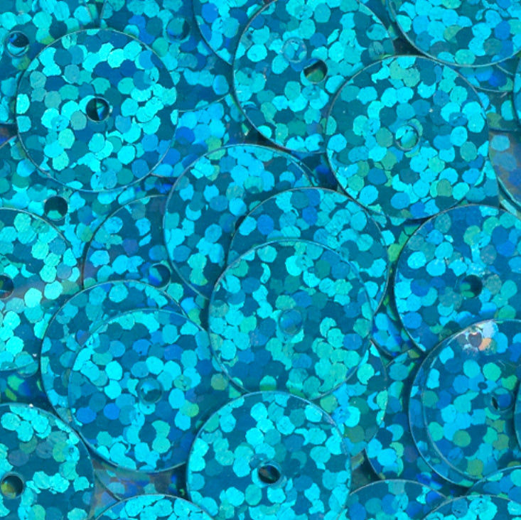 10mm Flat Hologram Turquoise