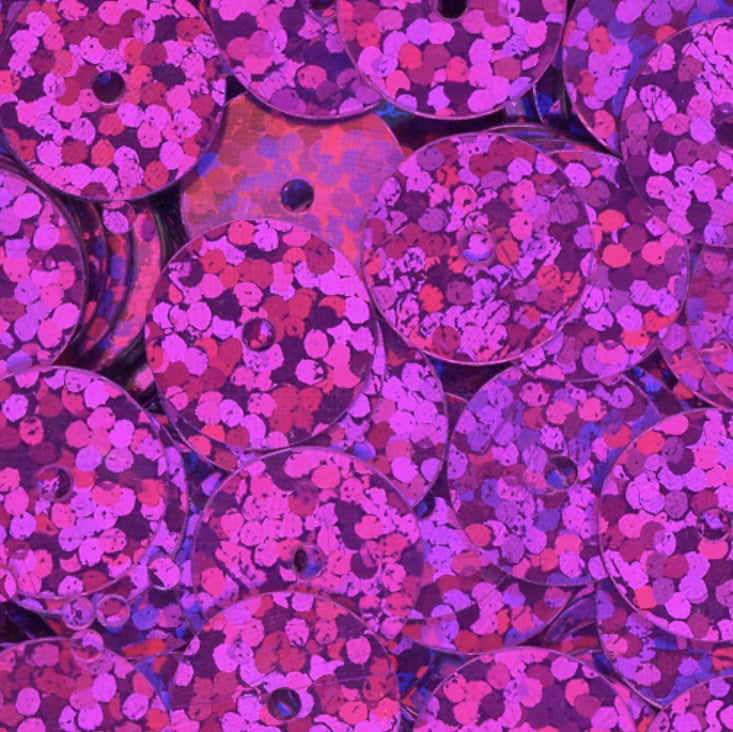 10mm Flat Hologram Rose Pink