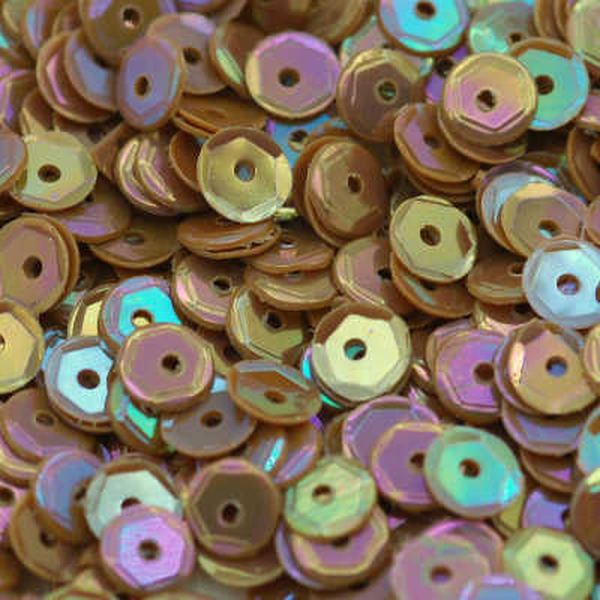 5mm Slightly Cupped Opaque Iridescent Brown 100 Grams