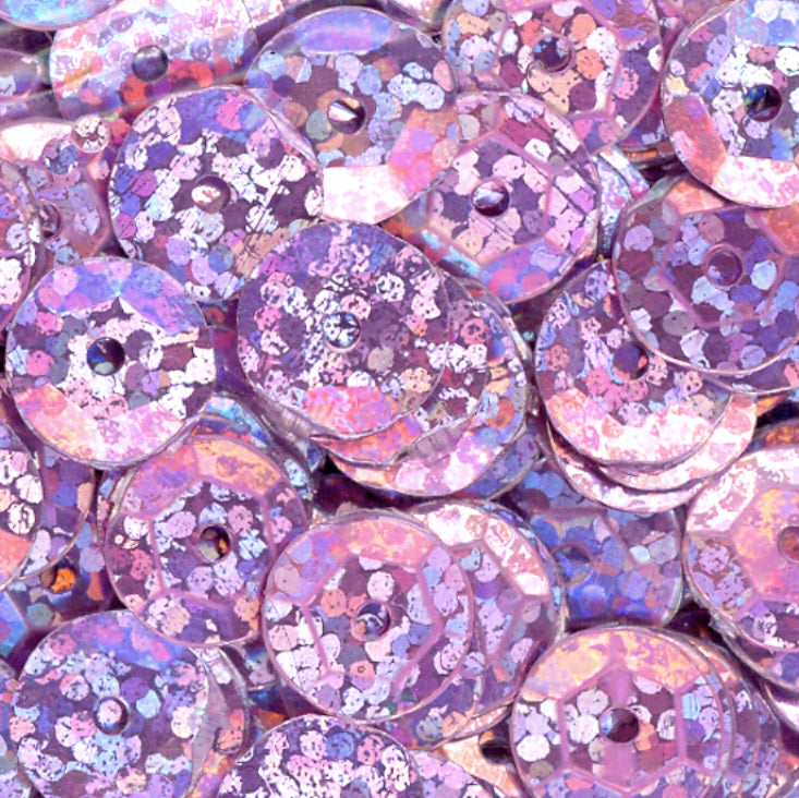 10mm Slightly Cupped Hologram Light Pink