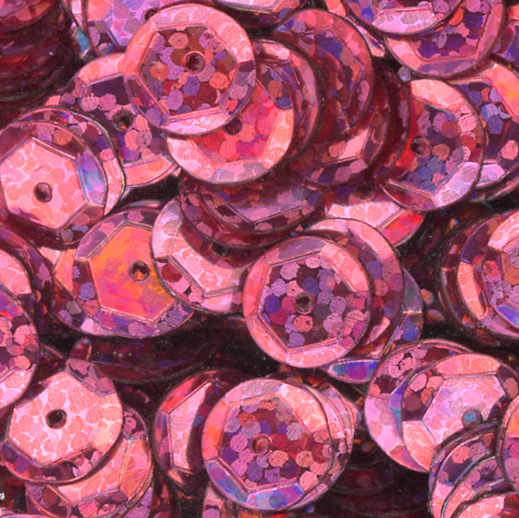 10mm Slightly Cupped Hologram Adobe Rose
