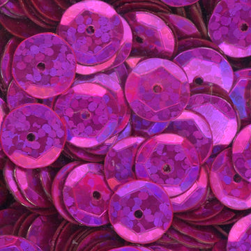 10mm Slightly Cupped Hologram Rose Pink