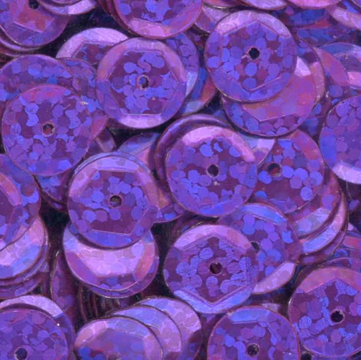 10mm Slightly Cupped Hologram Grape