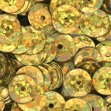 10mm Slightly Cupped Hologram Bright Gold