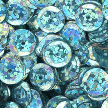 10mm Slightly Cupped Hologram Aquamarine
