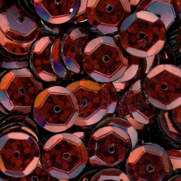 10mm Slightly Cupped Hologram Dark Cherry 100 Grams