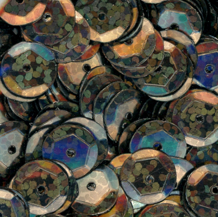 10mm Slightly Cupped Hologram Black 50 Grams
