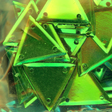 15mm Metallic Triangle Kelly Green