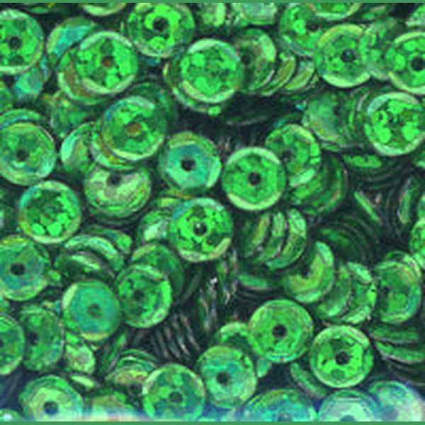 5mm Slightly Cupped Hologram Green