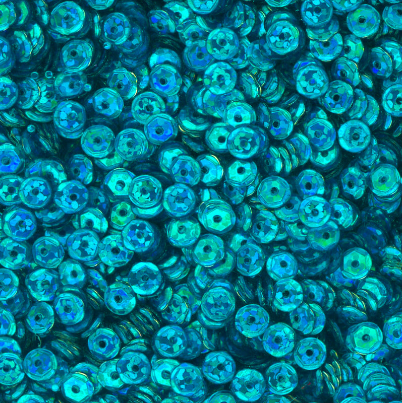 5mm Slightly Cupped Hologram Turquoise