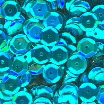 10mm Slightly Cupped Metallic Turquoise