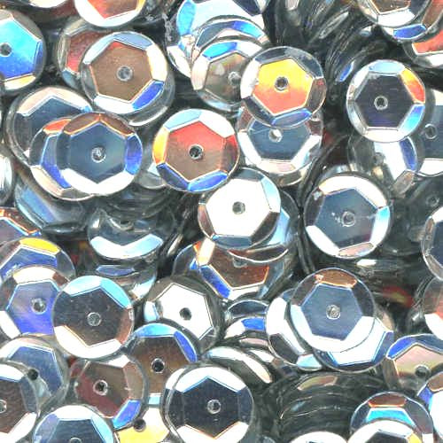 10mm Slightly Cupped Metallic Silver 100 Grams