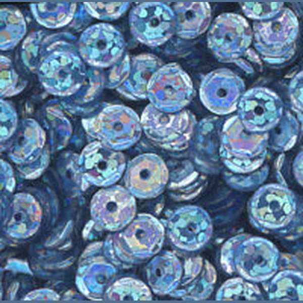 5mm Slightly Cupped Hologram Light Blue
