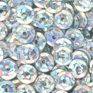 5mm Slightly Cupped Hologram Silver