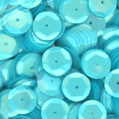 10mm Slightly Cupped Satin Lt. Ocean Blue Green 100 Grams