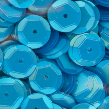 10mm Slightly Cupped Satin Turquoise 100 Grams