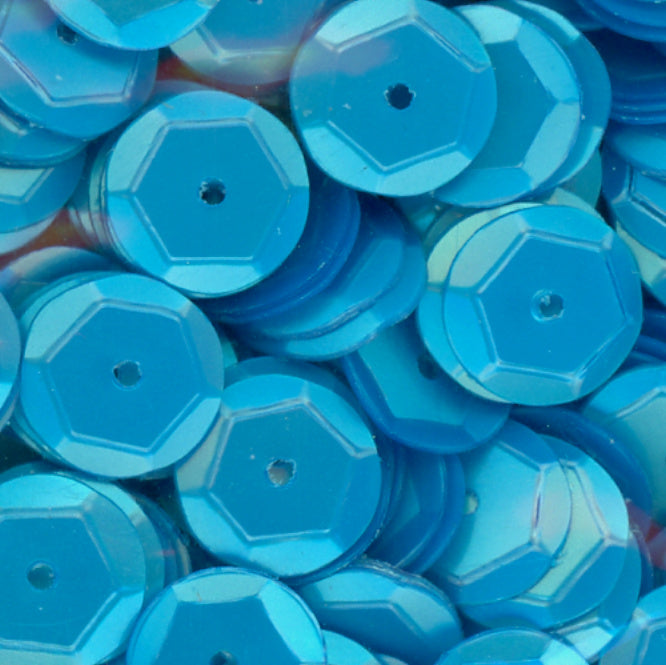 10mm Slightly Cupped Satin Turquoise 100 Grams
