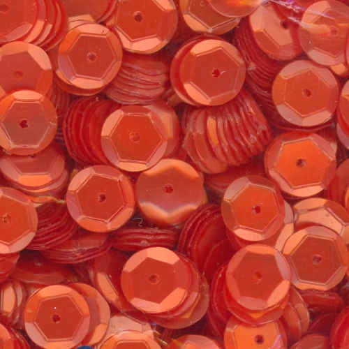 8mm Slightly Cupped Satin Burnt Orange