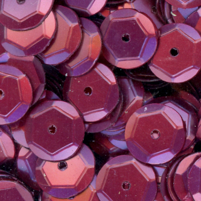 8mm Slightly Cupped Satin Burgundy
