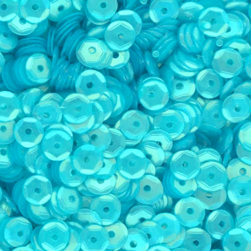 5mm Slightly Cupped Satin Lt. Ocean Blue Green