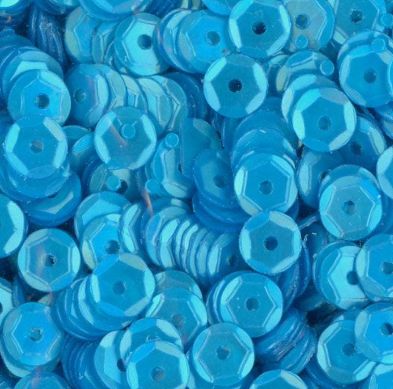 5mm Slightly Cupped Satin Turquoise